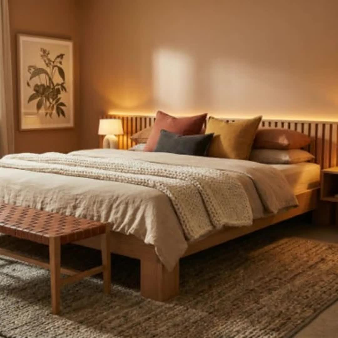クイーンサイズベッドフレームの設計図、60x80cm、木製、すのこ式